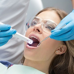 Woman receiving intraoral photos