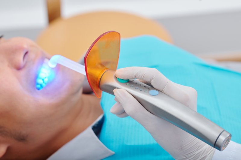 patient undergoing dental bonding